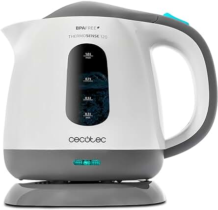 Hervidor de Agua Eléctrico Cecotec ThermoSense 120 - Potente, Seguro y Libre de BPA.