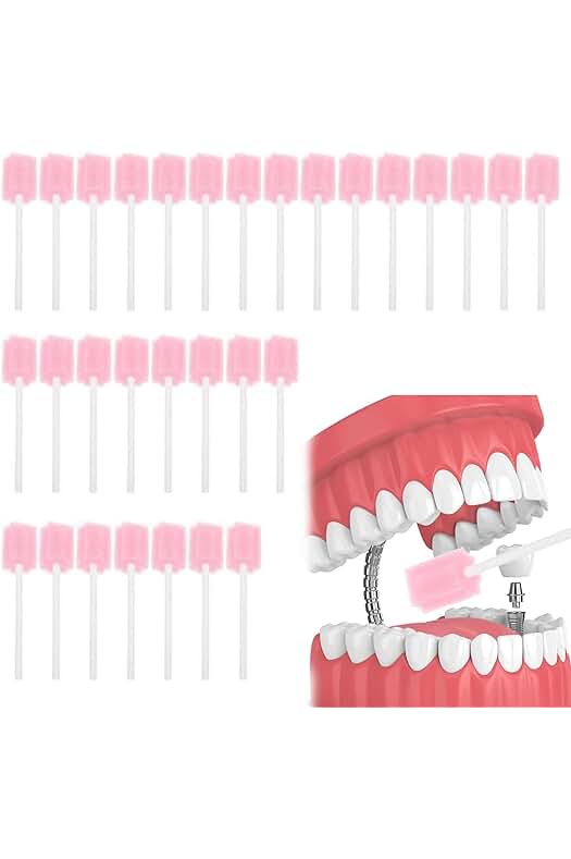 Hisopos de esponja para limpieza bucal y dental - Pack de 30 esponjas