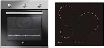 Horno eléctrico Candy FCP502X/E con capacidad de 65L y puerta desmontable de doble cristal.