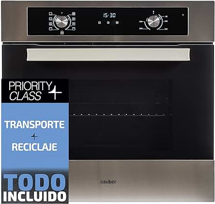 Horno multifunción Sauber - Eficiencia Energética A - Acero inoxidable - ENTREGA A DOMICILIO.