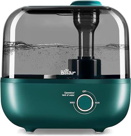 Humidificador de Aromas BEAR 5L: Silencioso, Duradero y con Vapor Ajustable para Bebés y Plantas.