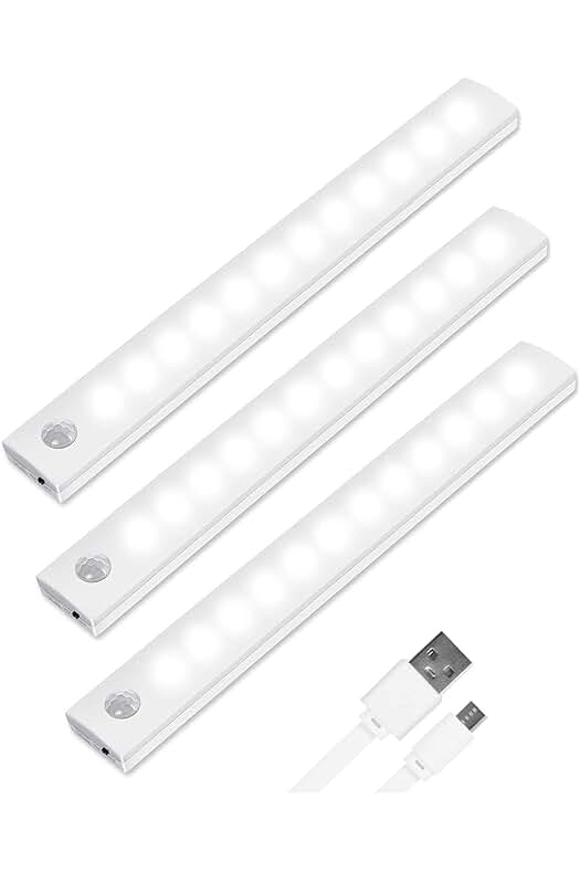 Iluminación LED portátil sin cables para armarios y escaleras con sensor de movimiento.