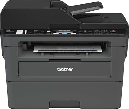 Impresora láser Brother MFCL2710DW con funciones multifunción, WiFi y ADF de 50 hojas.