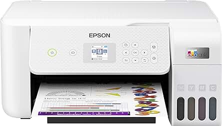Impresora WiFi A4 Epson EcoTank ET-2826 con Pantalla LCD y Depósito de Tinta Recargable