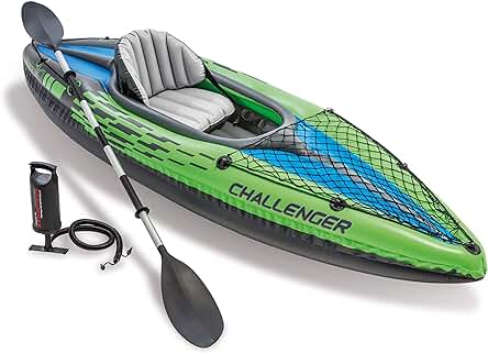 Inflatable Kayak: Lightweight Canoe with Aluminum Oars and Hand Pump