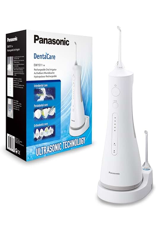 Irrigador Bucal Eléctrico Panasonic - Tecnología Ultrasónica, Recargable y Optimo para Aparatos Dentales
