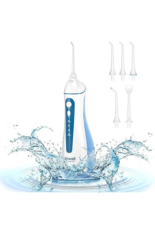 Irrigador Bucal Portátil Recargable - Limpieza Dental Profesional con 5 Boquillas, 4 Modos