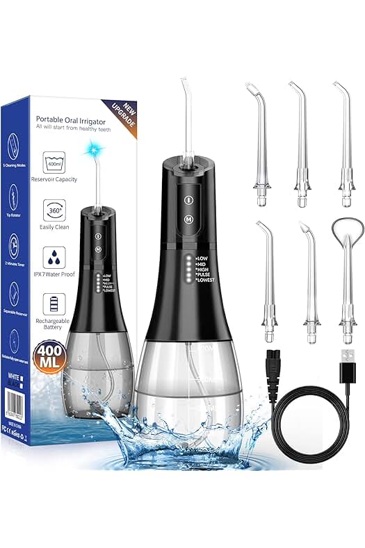 Irrigador Bucal Portátil Recargable - Limpieza Profesional de Dientes en Cualquier Lugar y Momento.