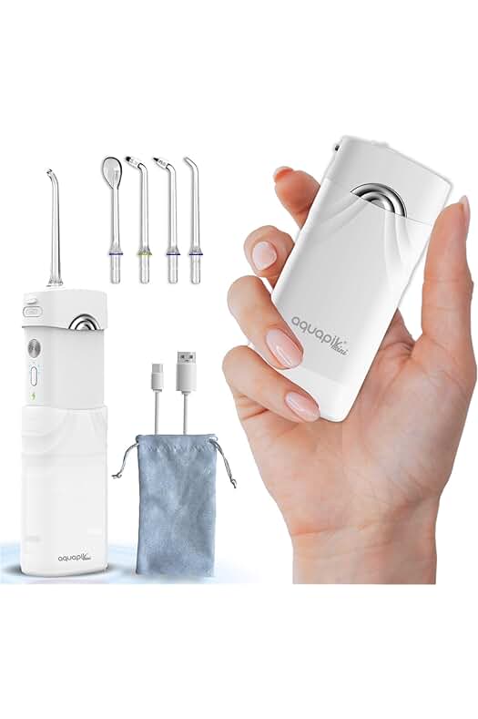 Irrigador Dental Portátil Aquapik Mini - Recargable e Impermeable IPX8 (Blanco)