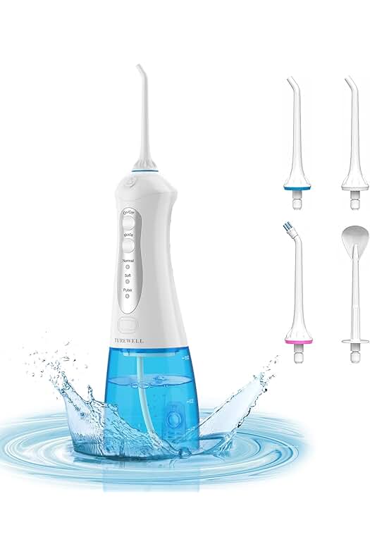 Irrigador dental portátil recargable para una limpieza profunda y cómoda de tus dientes.