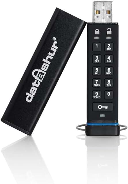 iStorage datAshur: Secure 4GB Flash Drive with Hardware Encryption and Water Resistance