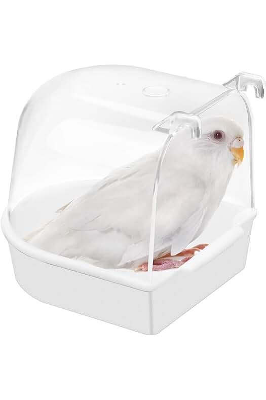 Jaula para pájaros con bañera y accesorios para el cuidado y alimentación de aves pequeñas