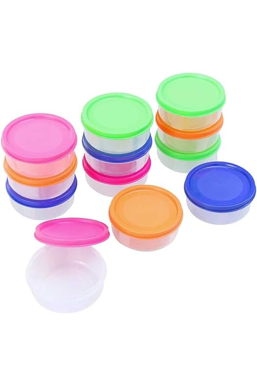 Juego de 12 recipientes reutilizables para alimentos de bebé con tapas de almacenamiento.