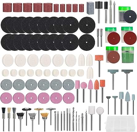 Juego de 230 Accesorios para Herramientas Rotativas con Caja de Almacenamiento - Versatilidad Garantizada.