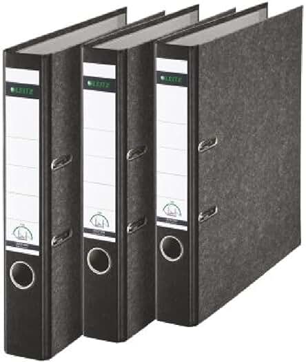Juego de 3 archivadores Leitz en color negro para A4