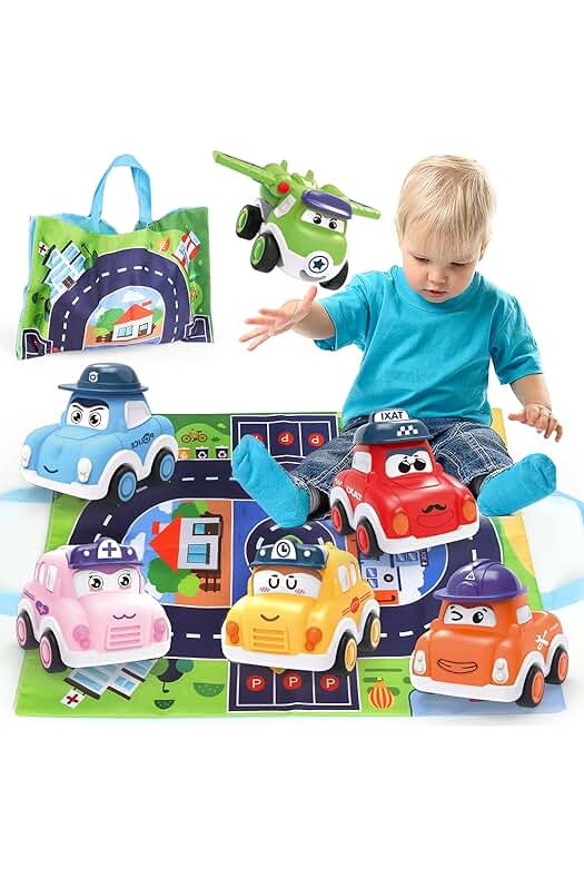 Juego de 6 vehículos de fricción para niños, regalo perfecto para niños de 3 a 5 años