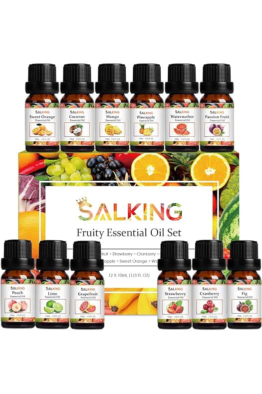 Juego de Aceites Esenciales de Frutas - Fragancias Naturales para Difusor, Velas y Jabones