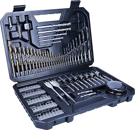 Juego de brocas y puntas de atornillar de titanio Bosch (103 uds.) para todo tipo de materiales.