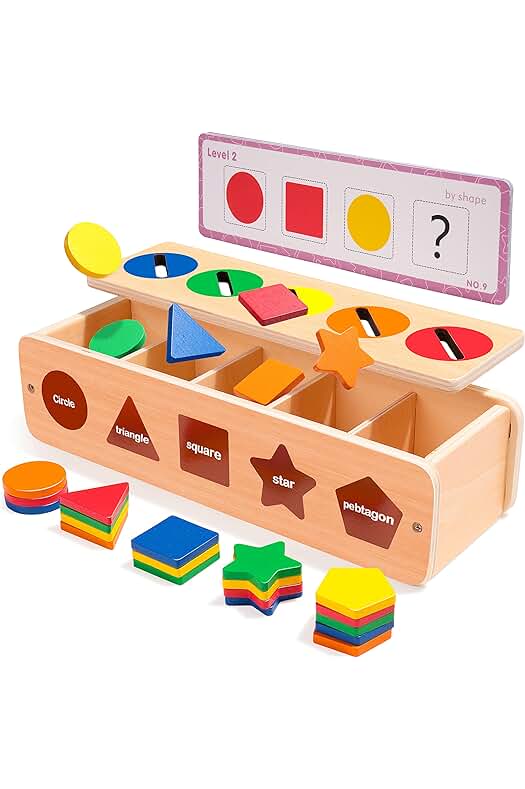 Juego de clasificación Montessori: Juguete educativo de madera para niños de 1 a 3 años.