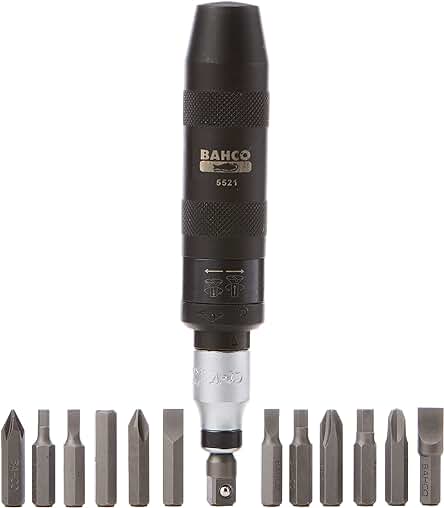 Juego de destornilladores de impacto Bahco 7865 BH7865 para tornillos ranurados.
