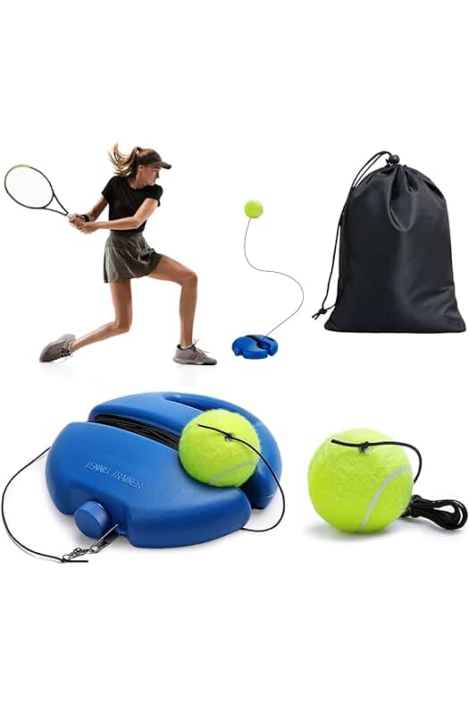 Juego de entrenamiento de tenis con 2 pelotas - ¡Mejora tu juego con este set de entrenamiento!