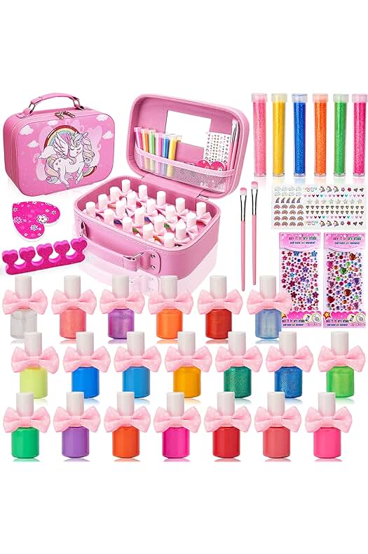 Juego de esmaltes de uñas Chennyfun con purpurina y adhesivos de diamantes.