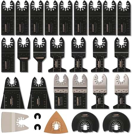 Juego de Hojas de Sierra Oscilante, CGBOOM - Accesorios Multifuncionales para Cortar Metal, Madera, Azulejo y Clavos.