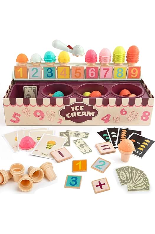 Juego de Imitación de Heladería - Divertido y Educativo para Niños de 3 a 7 años.