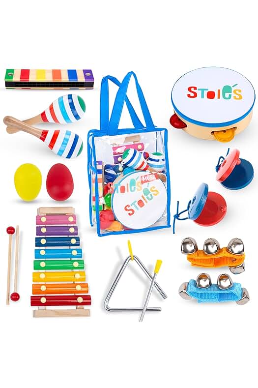 Juego de Instrumentos Musicales para niños: ¡15 piezas de percusión de madera para todas las edades!