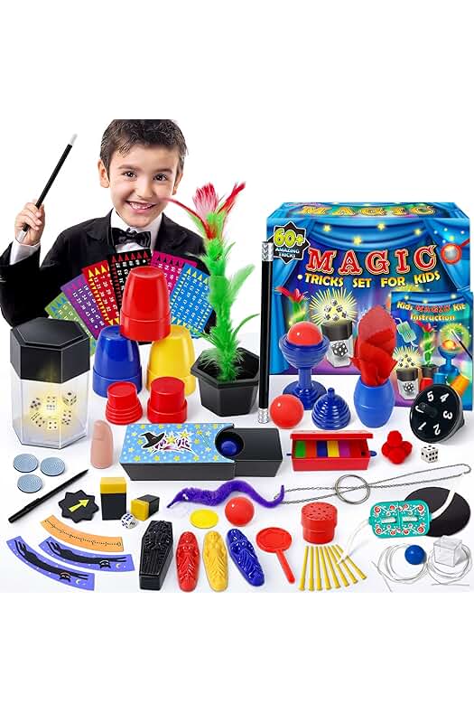 Juego de Magia para Niños - Más de 60 Trucos de Magia con Varita Mágica e Instrucciones