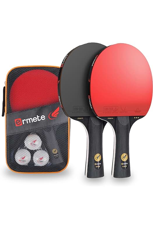 Juego de Palas de Ping Pong Profesionales con Pelotas y Bolsa de Transporte.