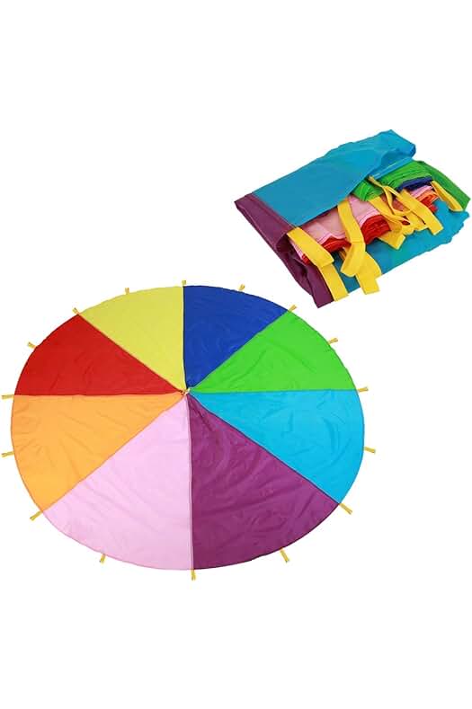 Juego de Paracaídas Colorido para Niños, Actividades al Aire Libre con Paracaidas Infantil (3m)