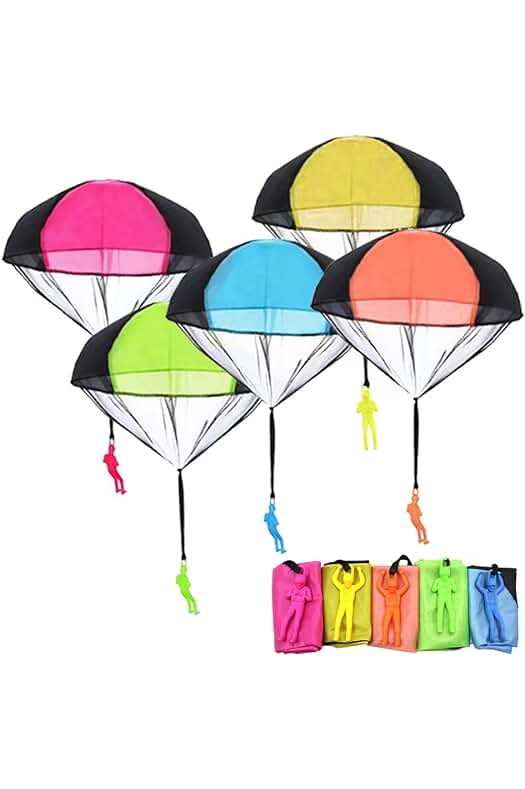 Juego de Paracaídas para Niños: Divertidos Juguetes al Aire Libre para Regalos de Cumpleaños y Fiestas.