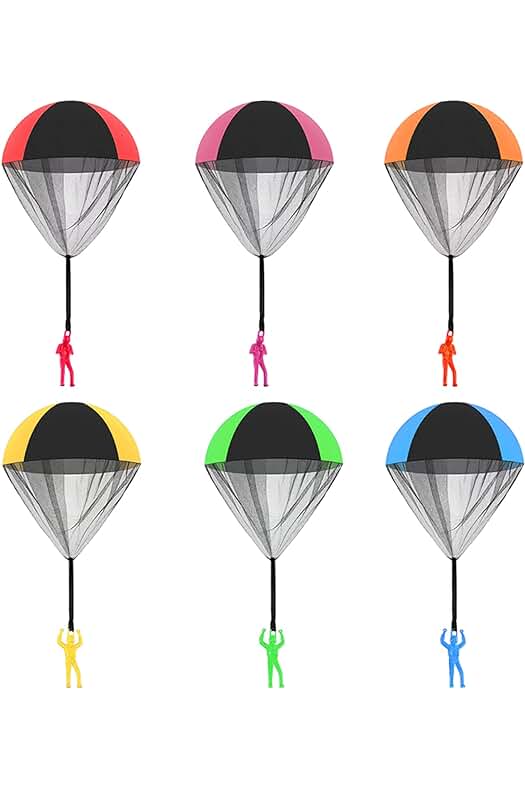 Juego de Paracaídas para Niños: Divertidos Paracaidistas de Juguete para Regalar al Aire Libre