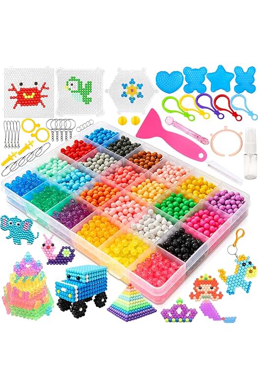 Juego de Perlas de Agua para Niños: Set de 3000Pcs, 24 Colores, Actividades Creativas y Educativas.