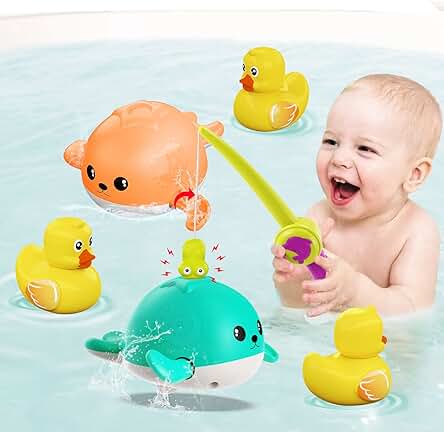 Juego de Pesca Magnético para el Baño del Bebé - Juguetes Acuáticos Divertidos