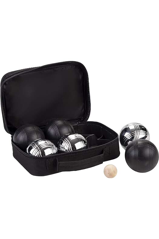 Juego de petanca Weiblespiele - 6 bolas de petanca en negro y plateado.