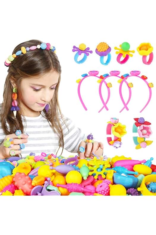 Juego de Pop Beads - Conjunto de 150 piezas para hacer joyas creativas para niños pequeños.