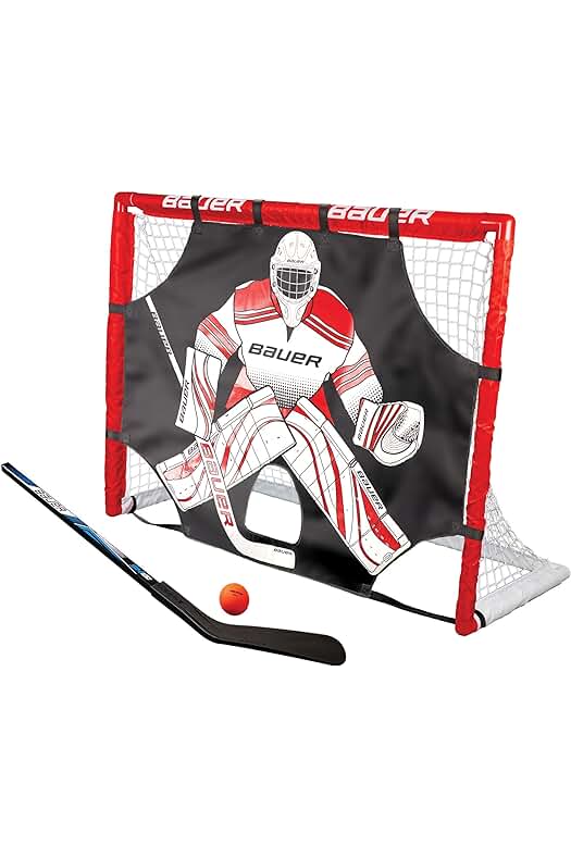 Juego de portería de hockey callejero Bauer de 48 pies, completo con accesorios.