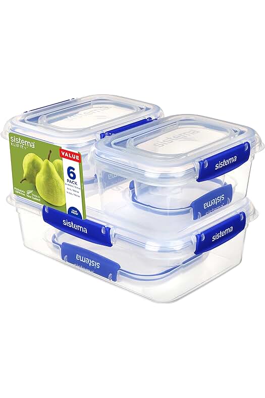 Juego de recipientes herméticos KLIP IT PLUS para almacenamiento de alimentos sin BPA.