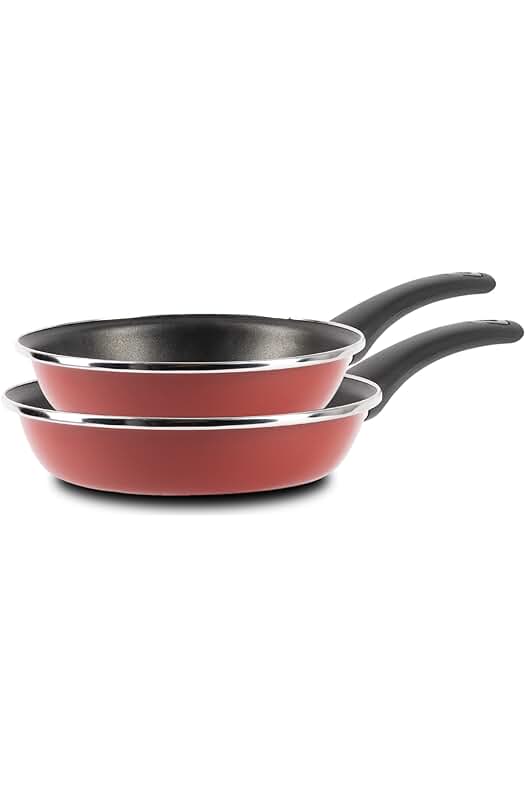 Juego de Sartenes Antiadherentes BERGNER Classique | 20 y 26 cm | Aluminio Forjado | Rojo | Apta para todo tipo de Cocinas | Libre de PFOA