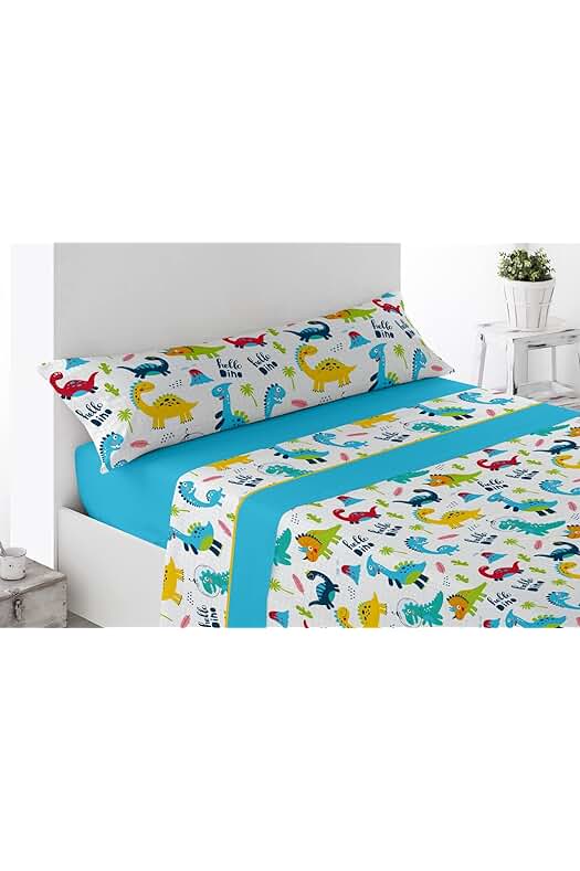 Juego de sábanas térmicas de pirineo polar para cama infantil en color azul.