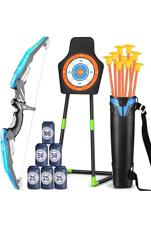 Juego de Tiro con Arco para Niños con Luces LED y Accesorios Incluidos