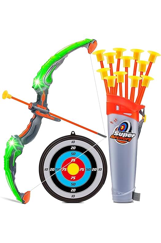 Juego de Tiro con Arco para Niños con Objetivo y Flechas de Ventosa - ¡Diviértete Disparando!