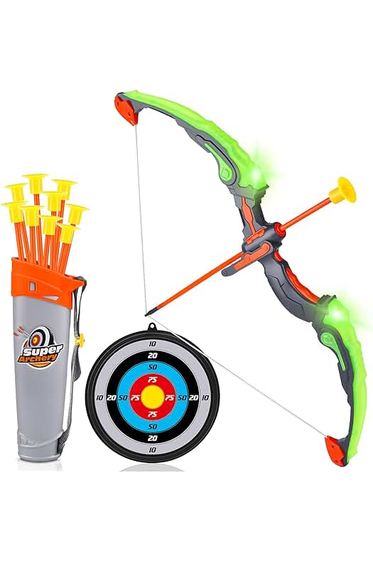 Juego de Tiro con Arco para Niños con Ventosa Flechas y Dianas - Jardín Divertido Interactivo