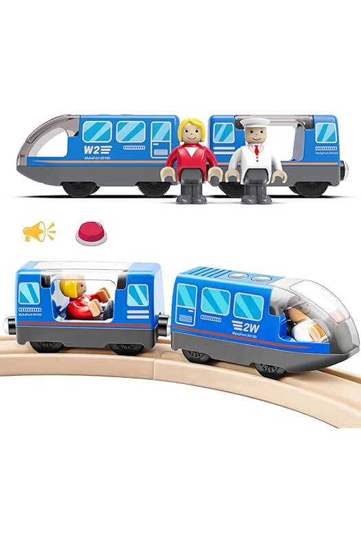Juego de tren eléctrico de juguete potente y educativo para niños pequeños, compatible con varias marcas.