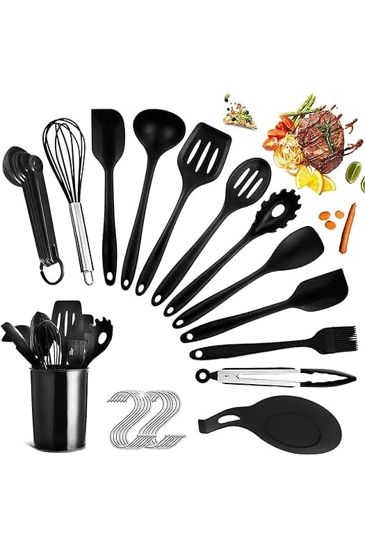 Juego de Utensilios de Cocina de Silicona Antiadherente - 14 Piezas de Herramientas para Hornear