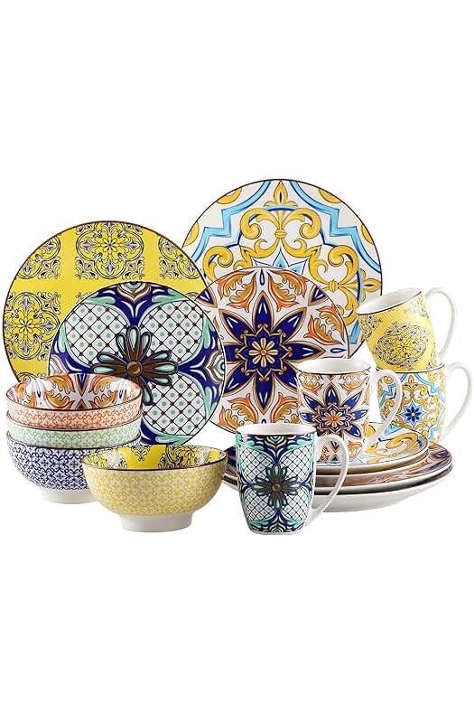 Juego de Vajillas de Porcelana Jasmin de vancasso - Diseños Hermosos para 4 Personas.