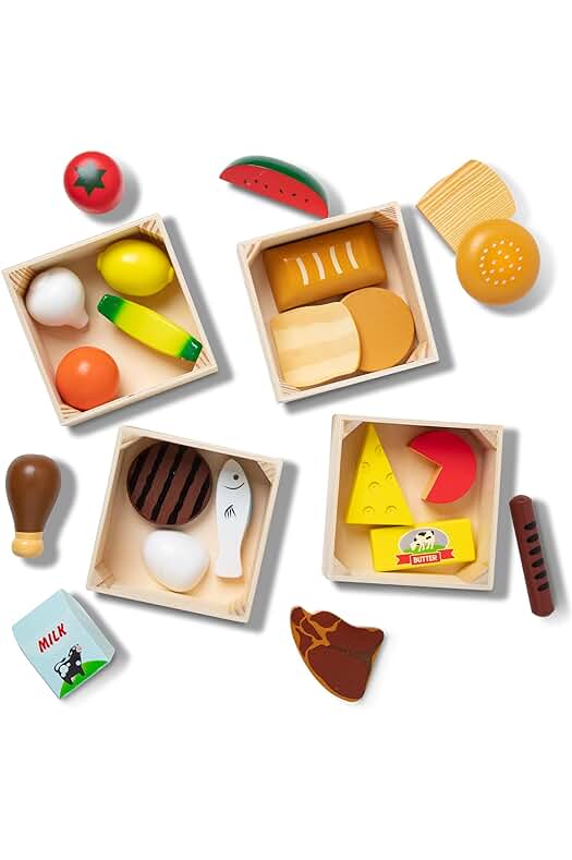 Juego educativo de alimentos para niños: Melissa & Doug, juguete de madera 3+ años.