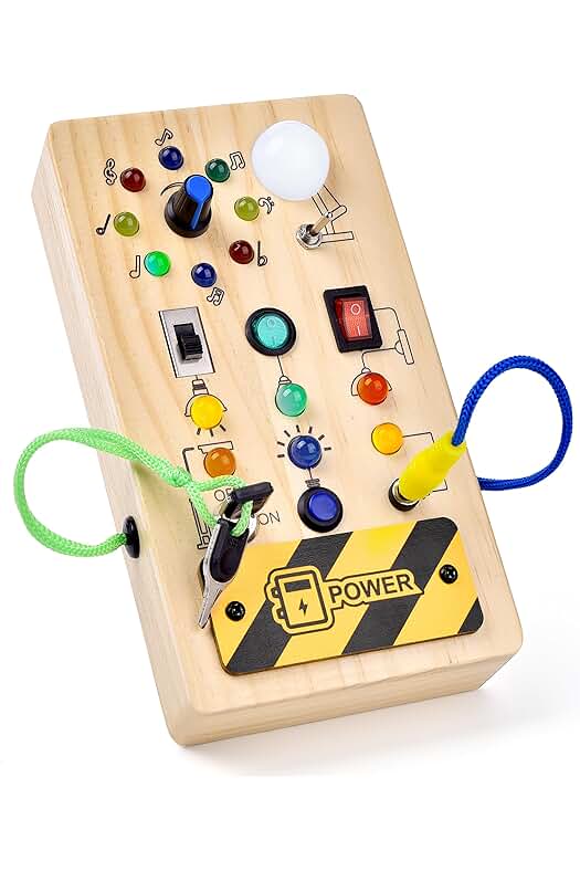 Juego sensorial educativo de madera con luces LED para bebés y niños, regalo Montessori.